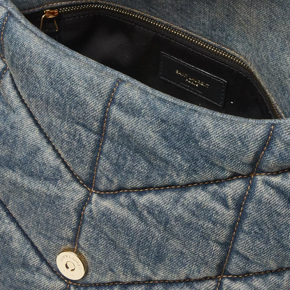 LOULOU PUFFER BAG IN QUILTED VINTAGE DENIM